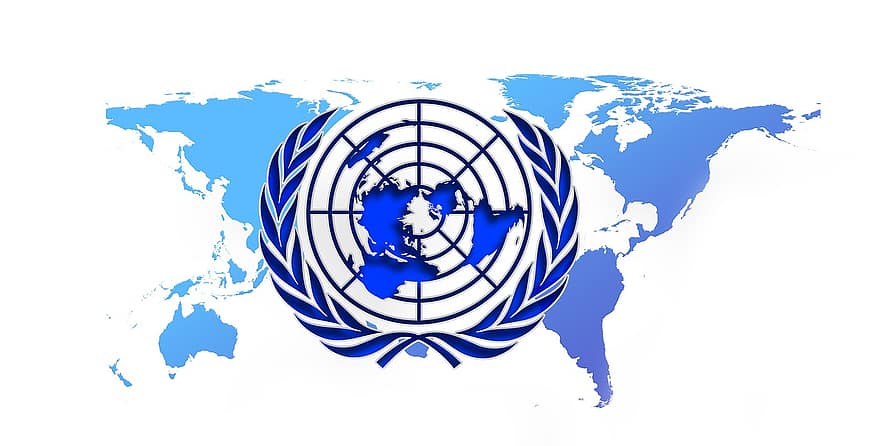 Обединените нации, син, лого, ООН, УНИЦЕФ, земно кълбо, земя, свят, глобализация, планета, в световен мащаб