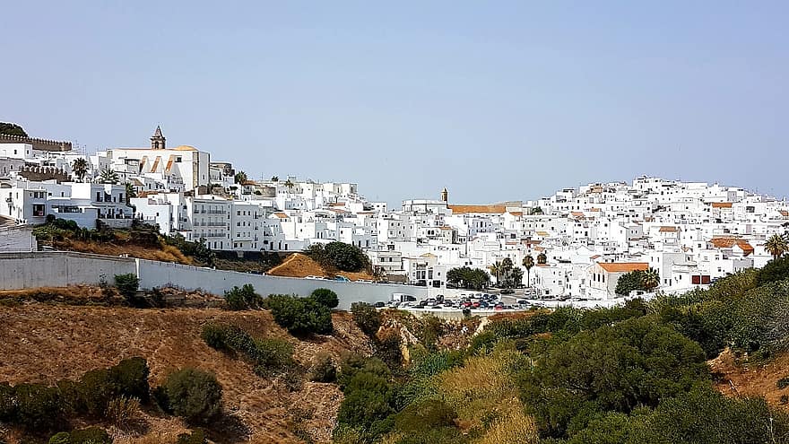 valkoinen kylä, Andalusia, Espanja, valkoiset talot, kylä, Eurooppa, valkoinen, arkkitehtuuri, matkailu, maakunta, Välimeren