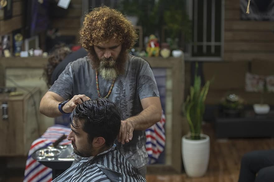 理髪師、理髪店、男達、散髪、スタイリスト、ヘアスタイリスト、イラン人、ペルシャ語、人、ライフスタイル、ジョブ