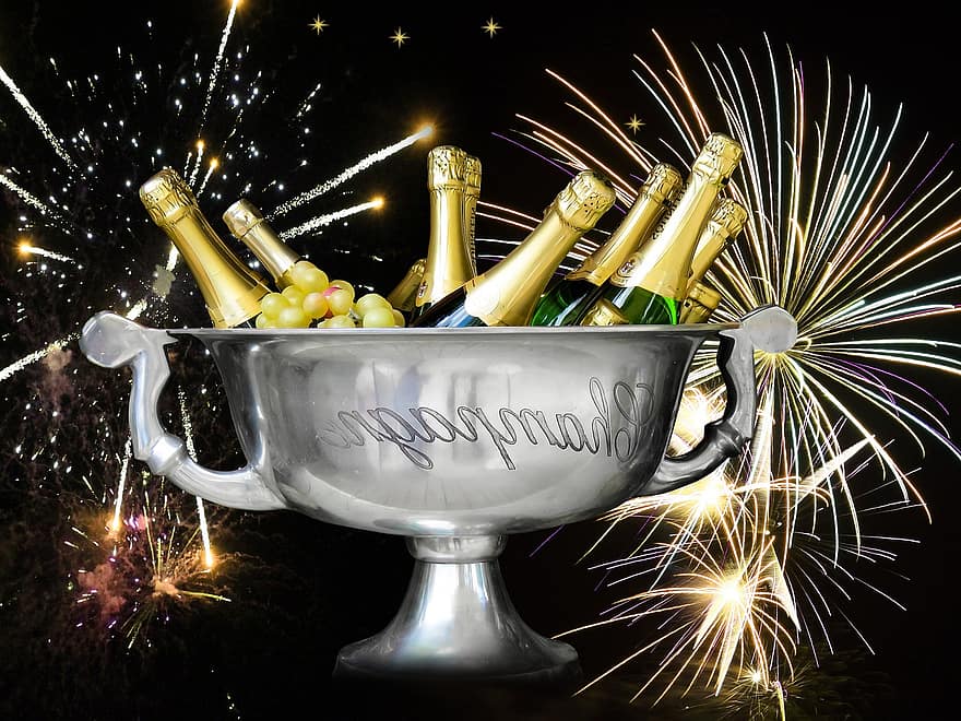 Naujųjų metų vakaras, Naujųjų metų diena, raketa, 2017 m, fejerverkai, sylvester, šventė, festivalis, Naujųjų metų sveikinimas, laimingų Naujųjų metų, šampanas