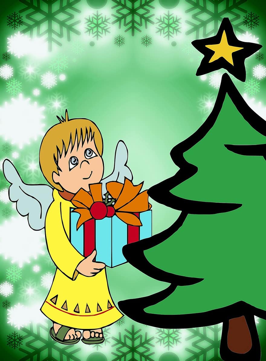 Vánoce, vánoční strom, veselé Vánoce, hvězda, současnost, dárek, dekorace