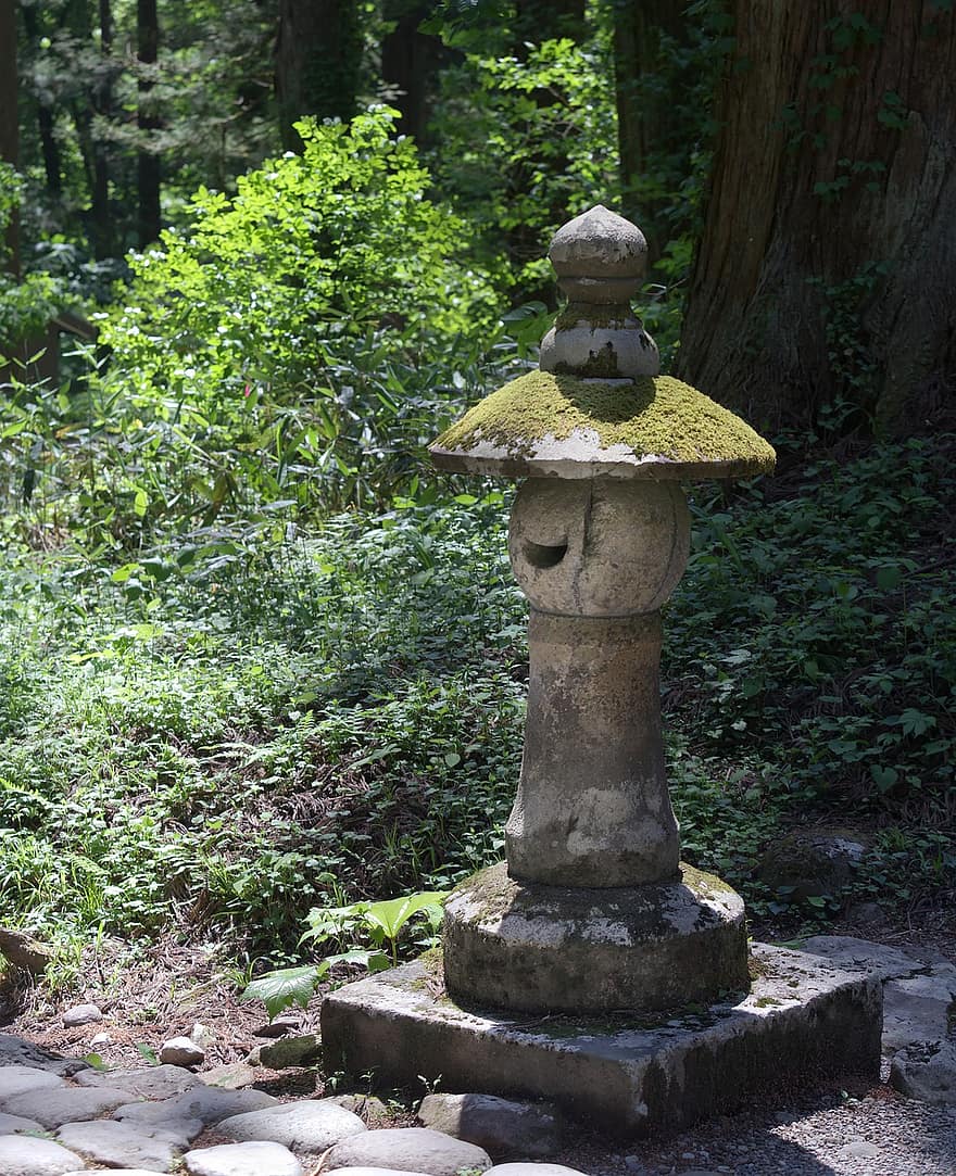 sten lanterne, buddhisme, tempel, gammel, japan, Asien