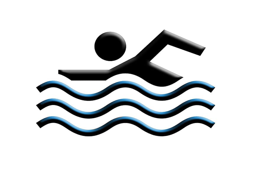 plavání, plavecký bazén, sport, rybník, jezero, autorizovaný, povoleno, sezóna, plavci, lidé, symbol