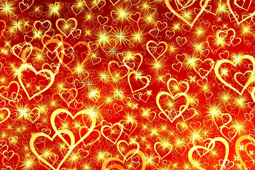 patroon, ornament, behang, structuur, hart-, liefde, veel, achtergrond, Valentijn, Valentijnsdag