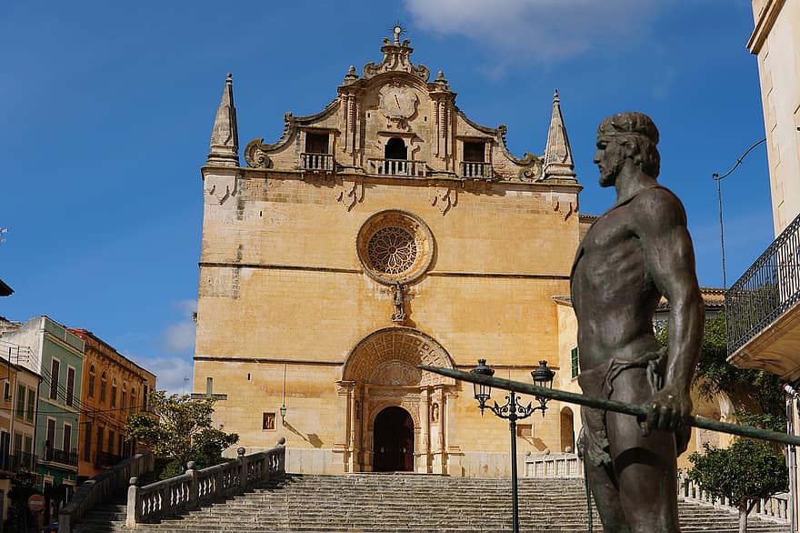 Mallorca, Espanja, Felanitxin kirkko, kirkko, Felanitx, kuuluisa paikka, arkkitehtuuri, kristinusko, uskonto, historia, viljelmät