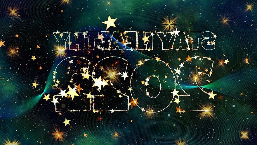 dia de Ano Novo, fique saudável, pandemia global, fundo de ano novo, galáxia, estrelas, 2022, o começo do ano, silvestre, ondas, ano