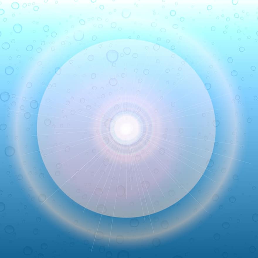 lumière, eau, bulles, fond de l'eau, lumière brillante, liquide, cercle, fond bleu clair, fond de lumières, fond clair, Lumière à travers l'eau