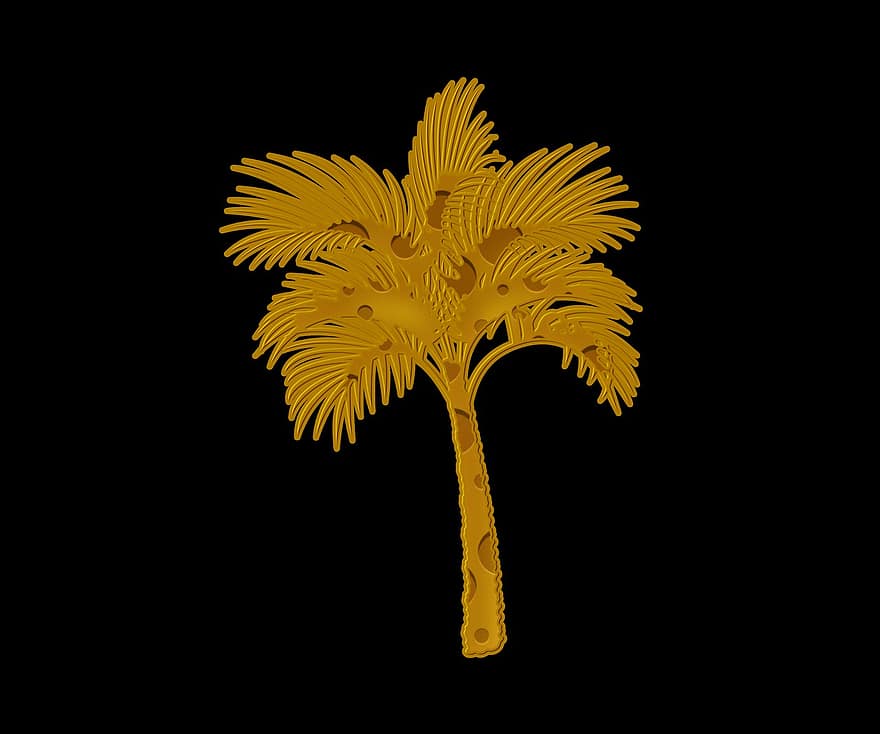 palmboom, bladeren, gebladerte, tropisch, vakantie