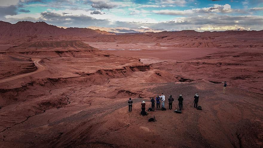 砂漠、山岳、岩、Grop、人、カメラマン