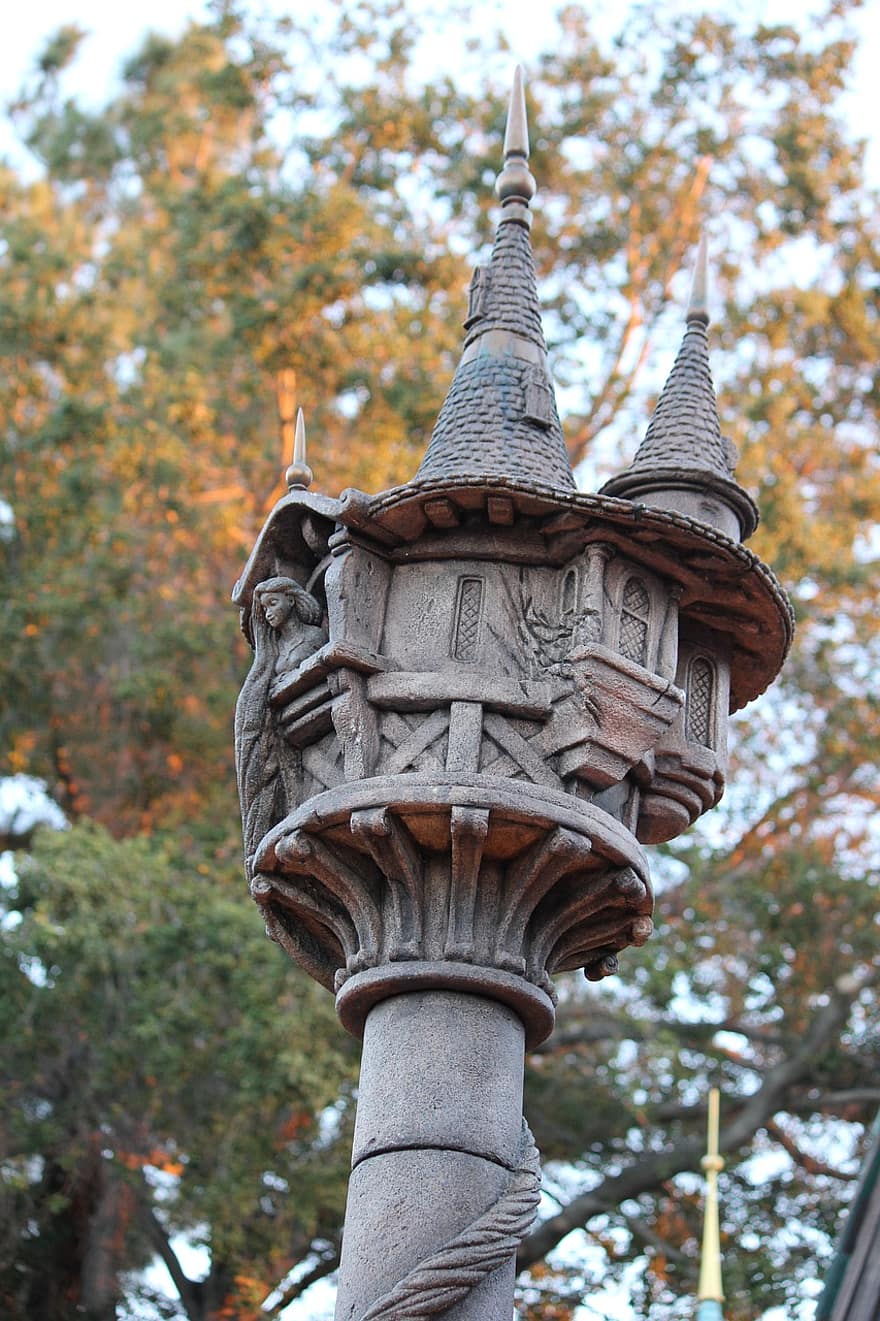 Башня Рапунцель, дисней, Disneyland, башня, архитектура, культуры, известное место, история, экстерьер здания, религия, старый
