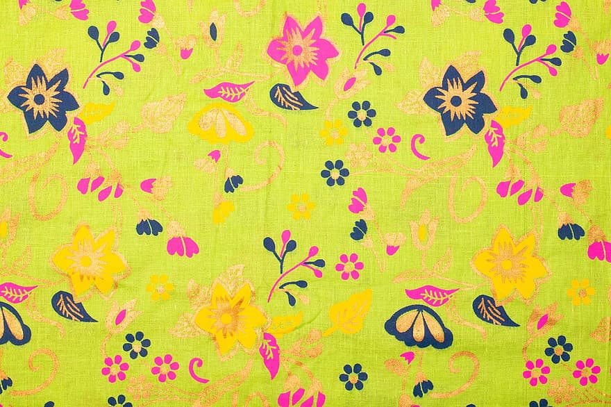 Fabric Background, Floral Background, Green Background, Fabric, Cloth, Texture, Wallpaper, pattern, backgrounds, flower, illustration