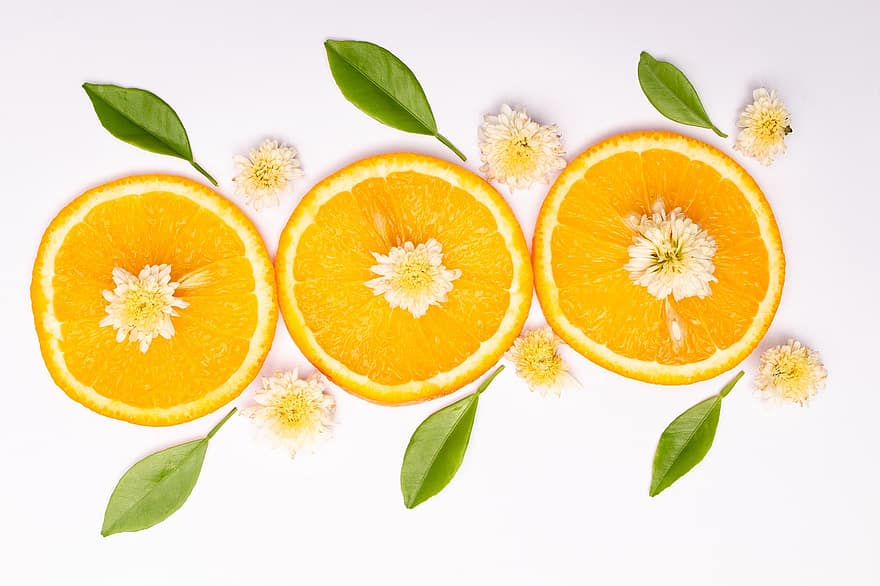 apelsīns, ziedi, šķēle, citrusaugļi, augļi, salds, bioloģiski, nogatavojies, sulīgs, veselīgi, vitamīnus