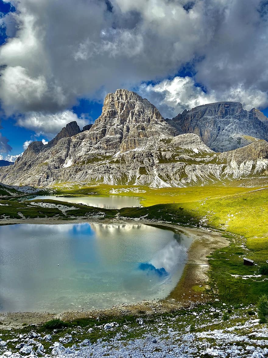 езеро, природа, пътуване, проучване, на открито, доломити, Италия, планини, Алпи, екскурзия, Italia
