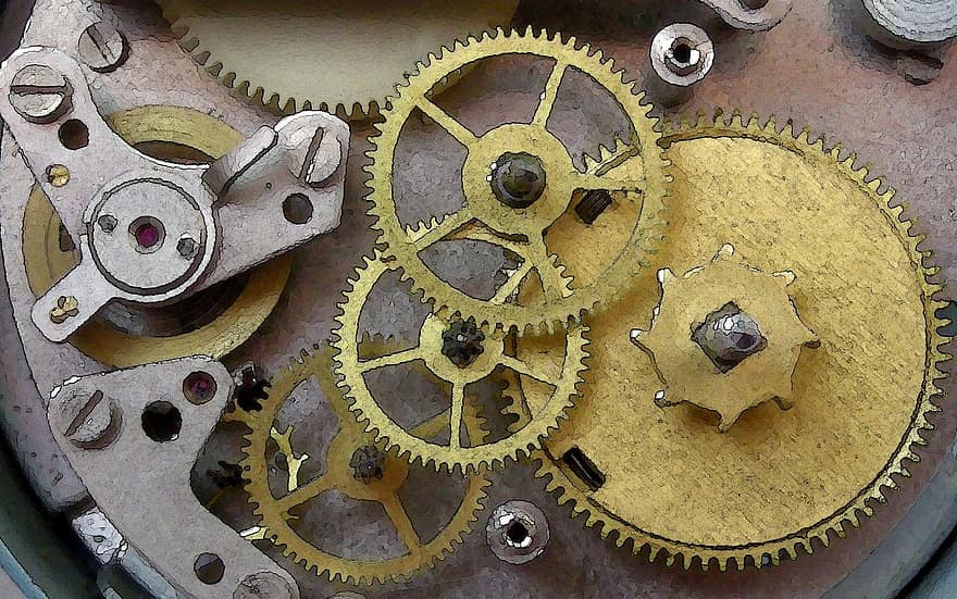 ur, mekanisme, gear, gammel teknologi, præcision, tid, retro, teknisk, metal, Bukarest
