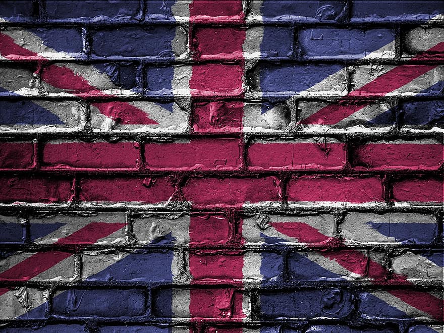 Reino Unido, bandera, pared, británico, Reino, Inglaterra, unido, Gran Bretaña, nacional, símbolo