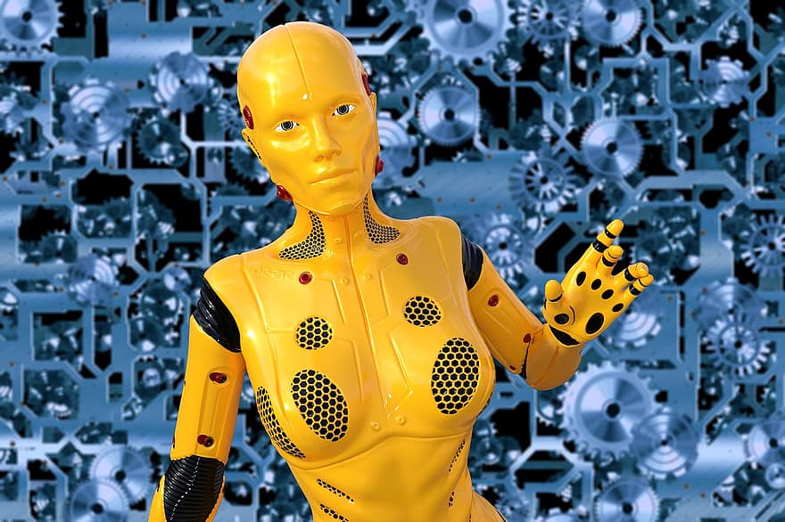 искусственный интеллект, робот, киборг, технология, будущее, научно-фантастический, машина, футуристический, Синий робот