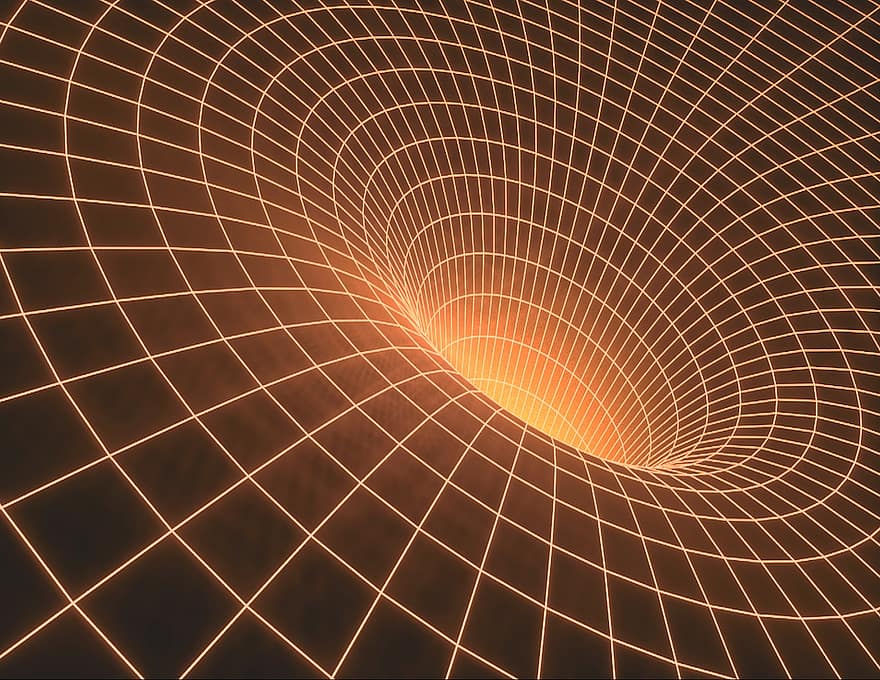 Wormhole, Gridlines, Spacetime, Space, Tunnel, Quantum, abstract, backgrounds, pattern, backdrop, design
