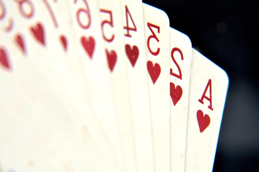 tarjetas, números, as, jugando a las cartas, apuesta
