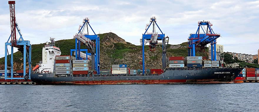 Container Ship, Port, Nautical, Transport, Logistics, Transportation, Vessel