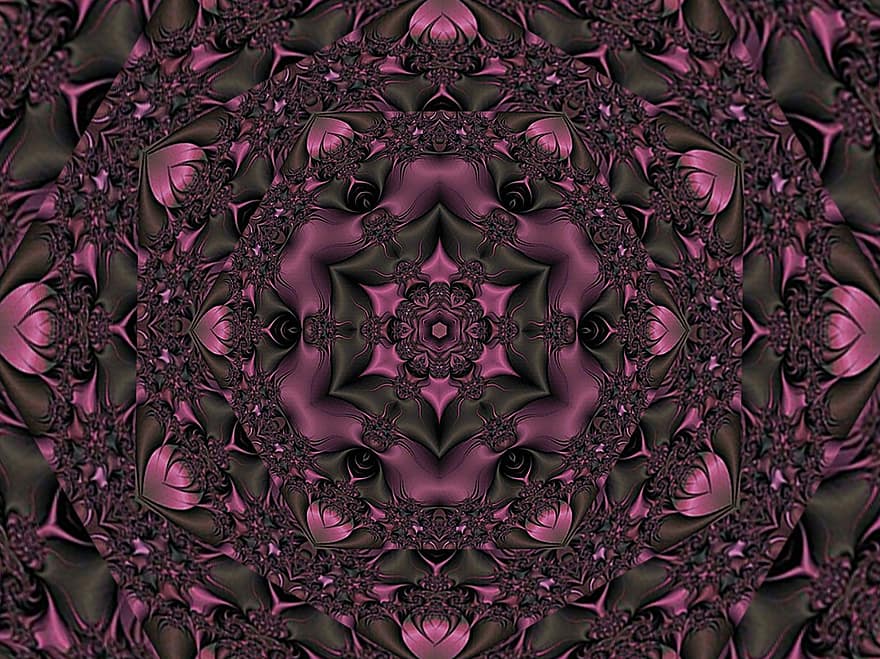 Abstract Art, Kaleidoscope, Rosette, Background, Wallpaper, Pink Background, pattern, decoration, backgrounds, abstract, illustration