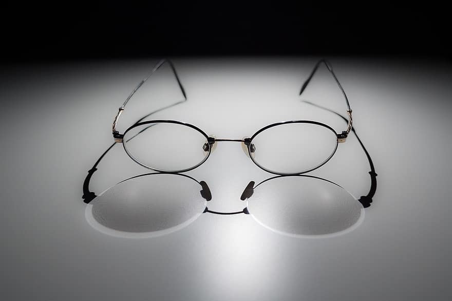glasögon, linser, optisk, montera, vit svart, fotografi, se