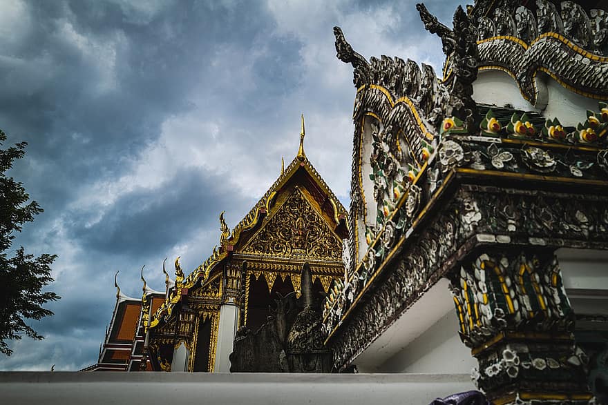 Bangkok, Thaiföld, Ázsia, utcai fotó, templom, buddhista, buddhizmus, Buddha, vallás, építészet, kultúrák