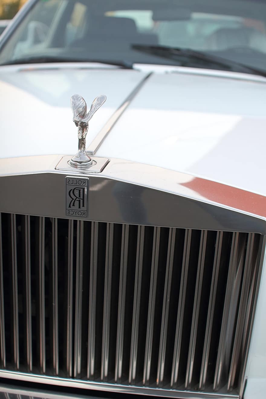 voiture, Rolls-Royce, élégant, classique, automobile, véhicule, ancien, emblème