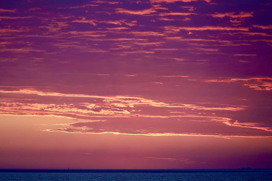 posta de sol, texel, obert, el clar, Holanda, Països Baixos, mar, Mar del nord, Costa