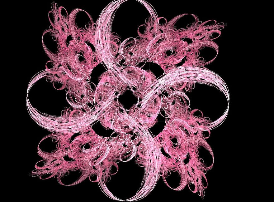fractal, swirly, ster, ontwerp, artistiek, symmetrie, verbeelding, caleidoscoop, spinnen, gloeiend, chaos