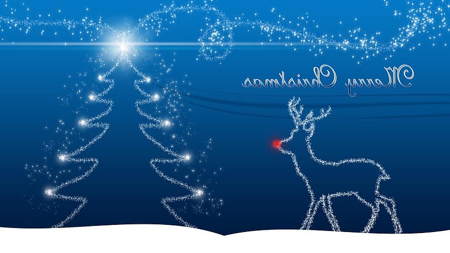 Boże Narodzenie, kartka świąteczna, renifer, płatki śniegu, gwiazda, motyw świąteczny, świąteczne pozdrowienia, czas świąt, Adwent, Łoś, grudzień