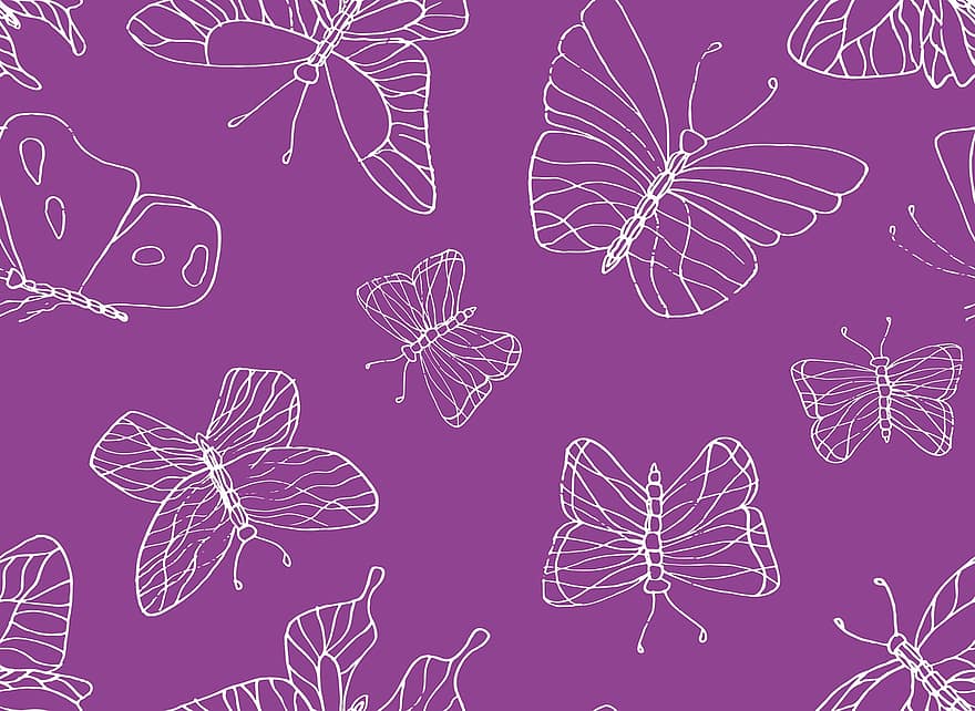 insekter, sommerfugle, vinger, tegning, skitse, prøve, sømløs tekstur, baggrund, tapet, scrapbooking, sommerfugl