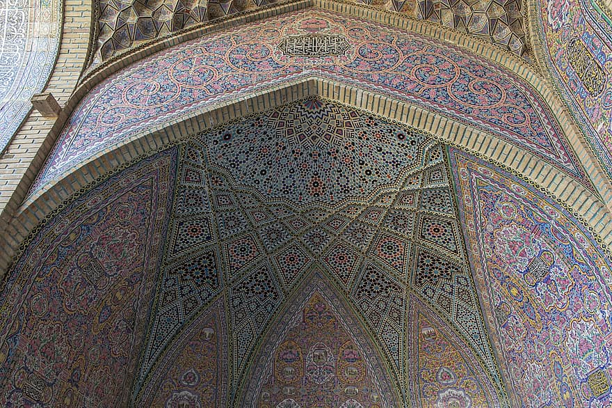 moské, byggnad, kupol, arkitektonisk, resa, turism, iransk arkitektur, shiraz, muslim, kulturer, mönster