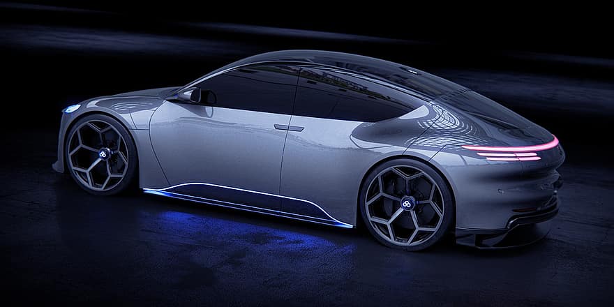 車、自動、車両、スポーツカー、贅沢、自動車、交通手段、現代の、未来的な、3D、速度