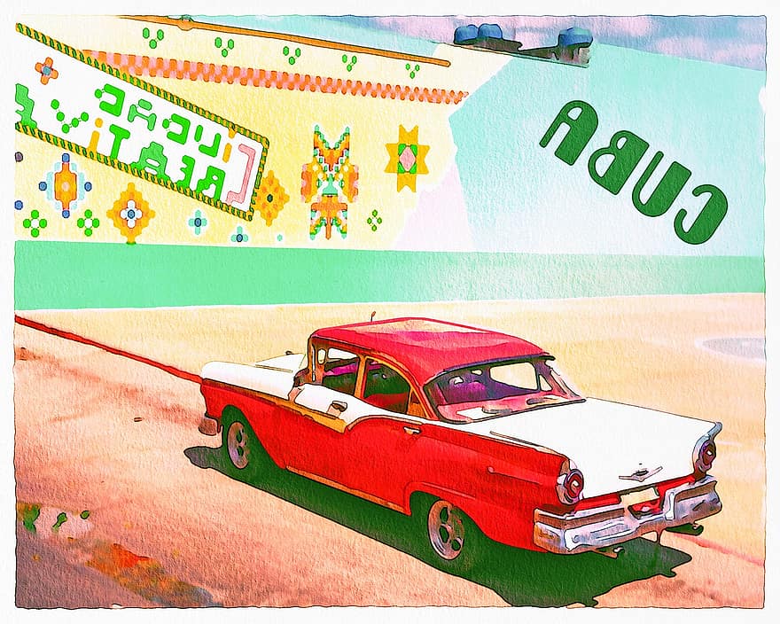 Куба, старая машина, Гавана, старый, марочный, классический, Кадиллак, авто, машины, Старожил, транспортное средство