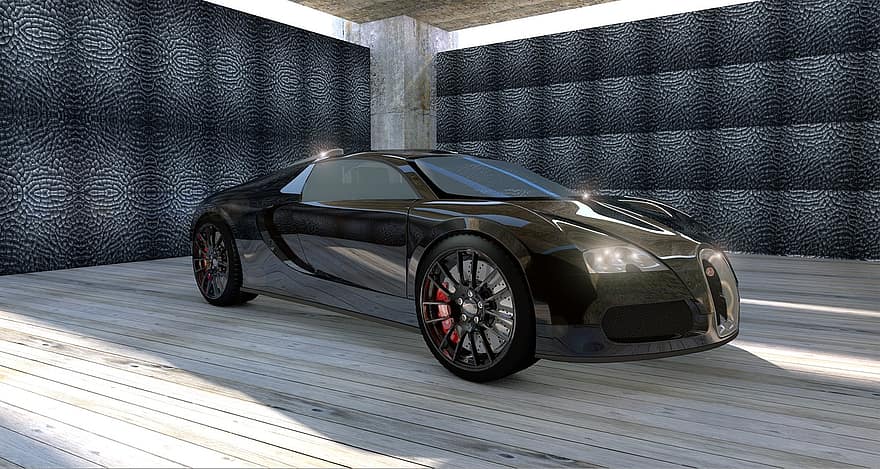 Bugatti, Veyron, Sports Car, Automobile, Auto, Bolide, Prototype, Rendering, Texture, 3d, Bugatti Veyron