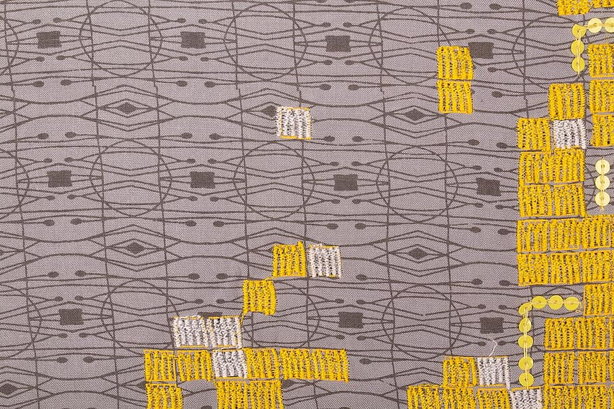 Fabric, Yellow Background, Embroidered Fabric, Embroidery, Floral Pattern, Fabric Wallpaper, Fabric Background, Background, Cloth, Texture, pattern