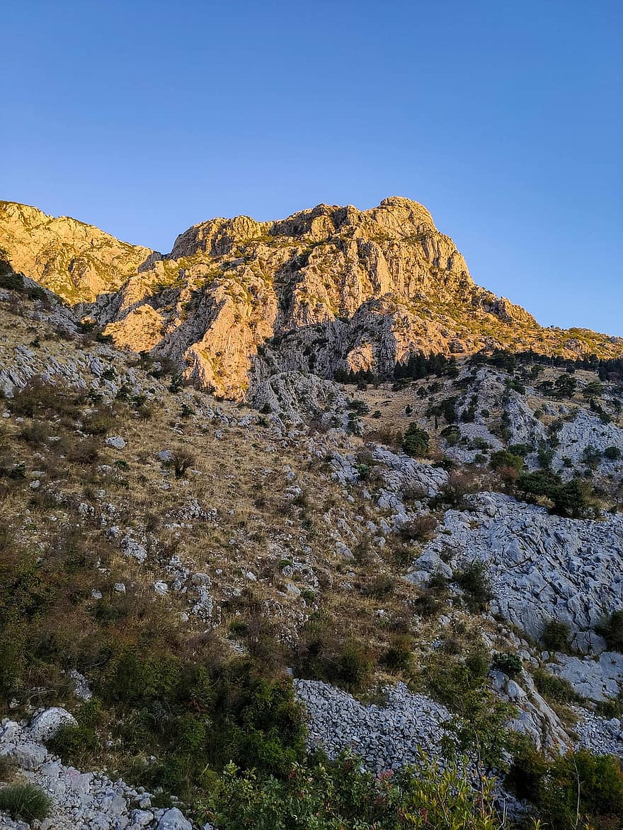 naturaleza, caminata, viaje, exploración, al aire libre, desierto, Kotor, Montenegro, montaña, paisaje, pico de la montaña