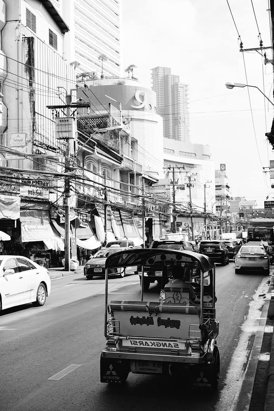 tuk tuk, taxi, vehículo, paseo, Tailandia, tailandés, Asia, tráfico, transporte, ciudad, viaje