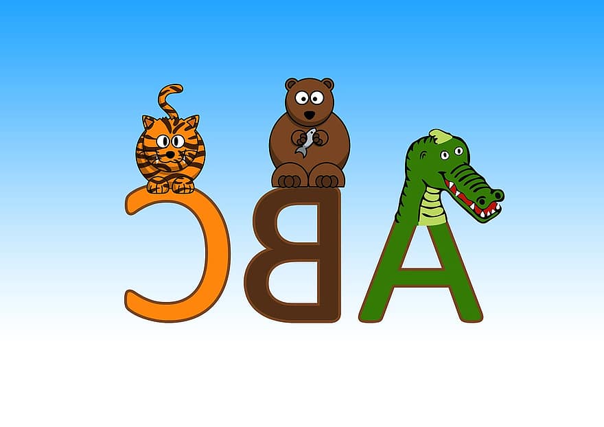 Briefe, ABC, Bildung, ein, Krokodil, Bär, Katze, Alphabet, Alphabetisierung, Analphabet, Analphabetentum
