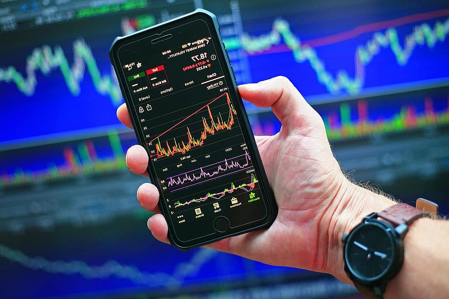 stock market, chart, phone, finance, human hand, data, business, success, men, close-up, businessman