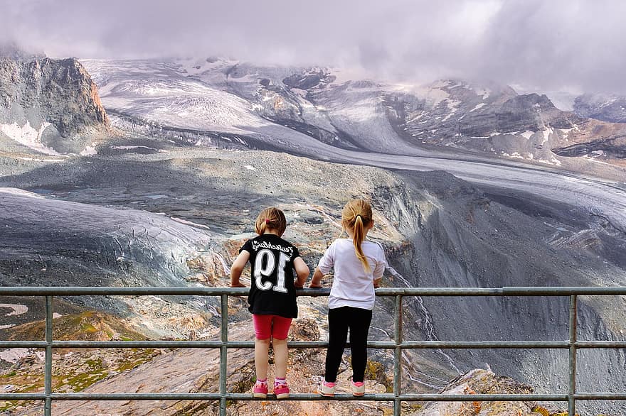 Children, Mountains, Adventure, Girls, Sisters, Nature, Travel, Holiday, Exploration, Photo Montage