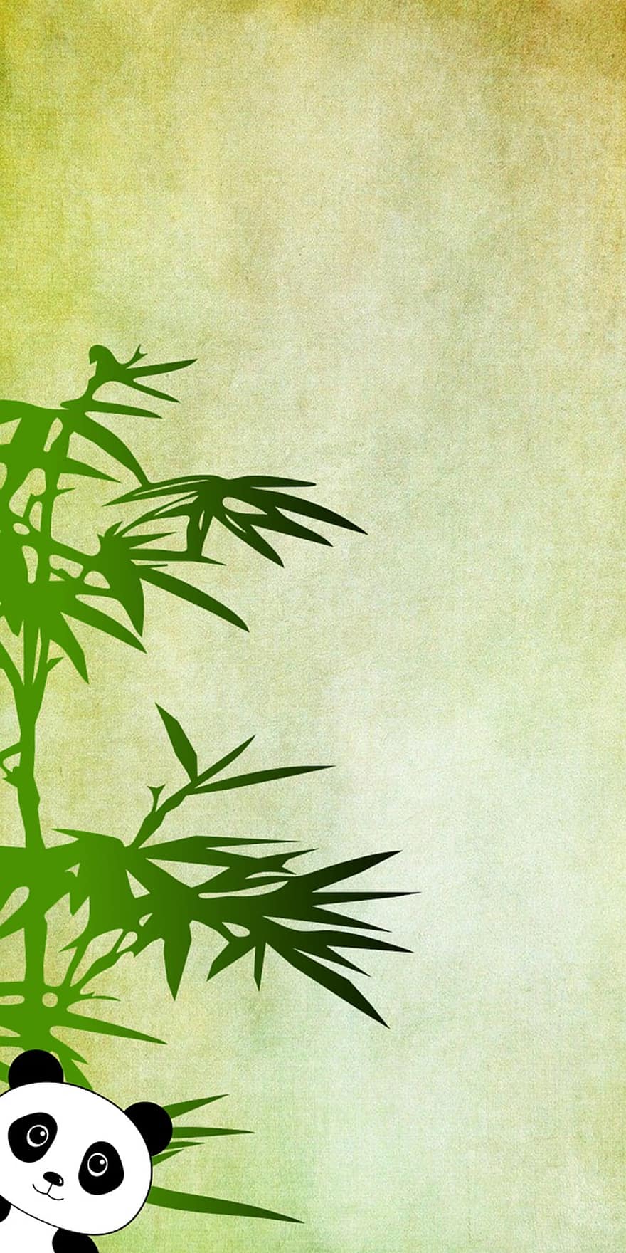 bamboe, panda, kunst, ontwerp, tekening, schetsen, iphone wallpaper, achtergronden, illustratie, groene kleur, blad
