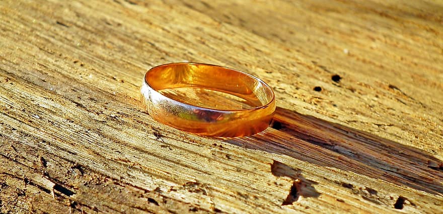pierścień, złoto, ślub, związek małżeński, miłość