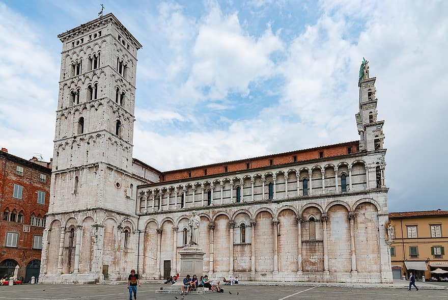 교회에, 건물, 대리석, 고딕, 건축물, 토스카나, 이탈리아, 역사적인 중심지, 역사적인, 센터, 도심