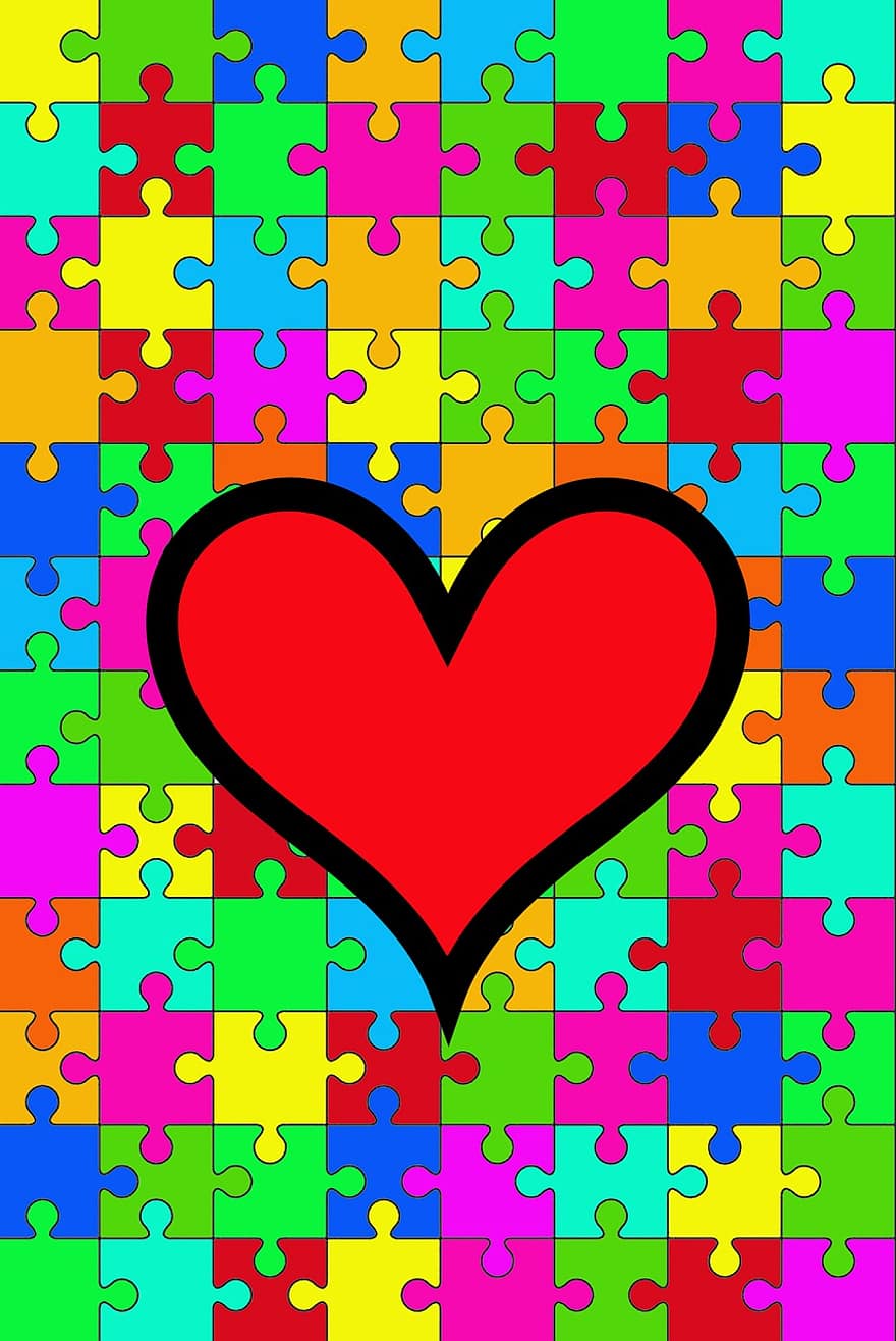 puzzle, Pièces de puzzle, autisme, spectre, Semaine de l'autisme, psychologie, santé, aide sociale, différer, spécial, Lignes fines