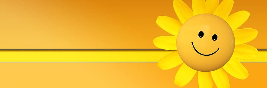 Logo, Konzept, Sonnenblume, Sonne, Lächeln, Banner, Header, leer, ohne Titel, bilden, Präsentation