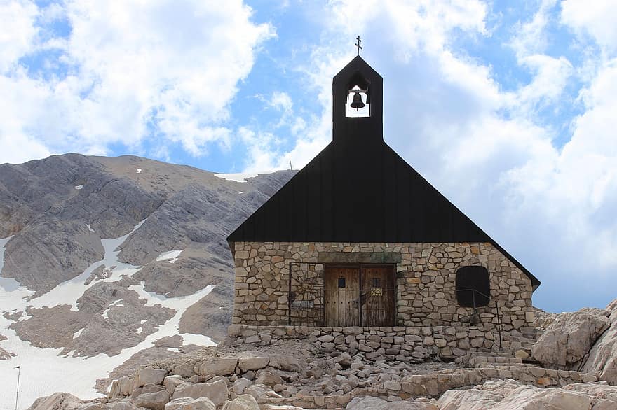 kapel, natur, historisk, bjerg, Zugspitze, bygning