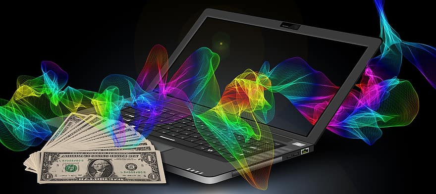 Dollar, Money, Earn Money, Particles, Internet, Network, Market Economy, Web, Online, Us-dollar, Funds