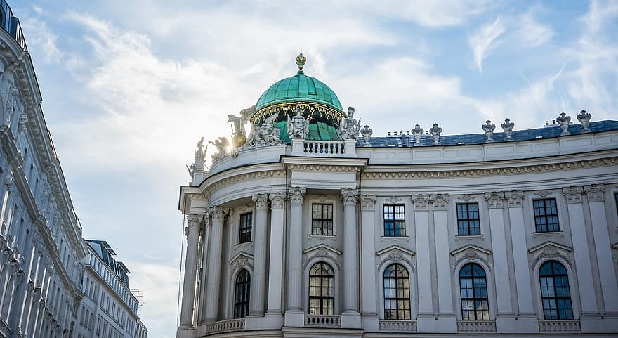 建物、インペリアル、ホーフブルク宮殿、ウィーン、オーストリア、シティ、歴史的中心、ヨーロッパ、旅行する、観光、建築