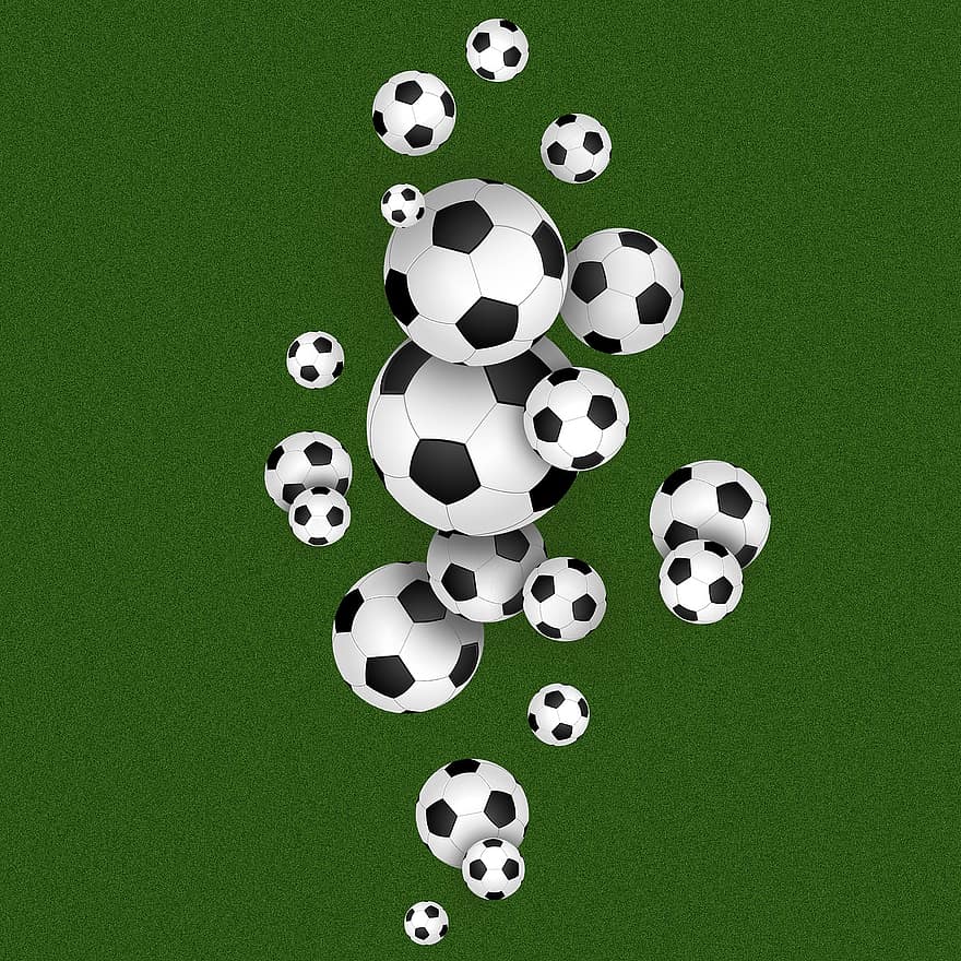 спортен, футбол, топки, постер, заден план, стена, спорт, топка, футболна топка, трева, конкуренция